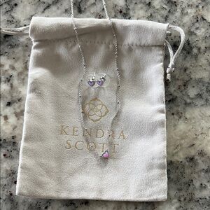 Kendra Scott Silver Necklace with Purple Accents